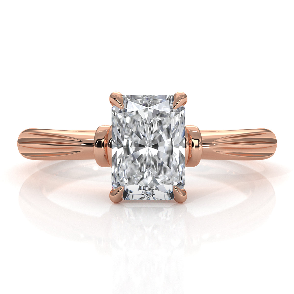 4.2g Ridged Solitaire Prong Set Lab Grown Diamond Engagement Ring IGI Certified 2.6mm 1.00 Ctw.